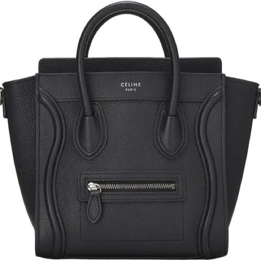Celine Black Pebbled Leather Nano